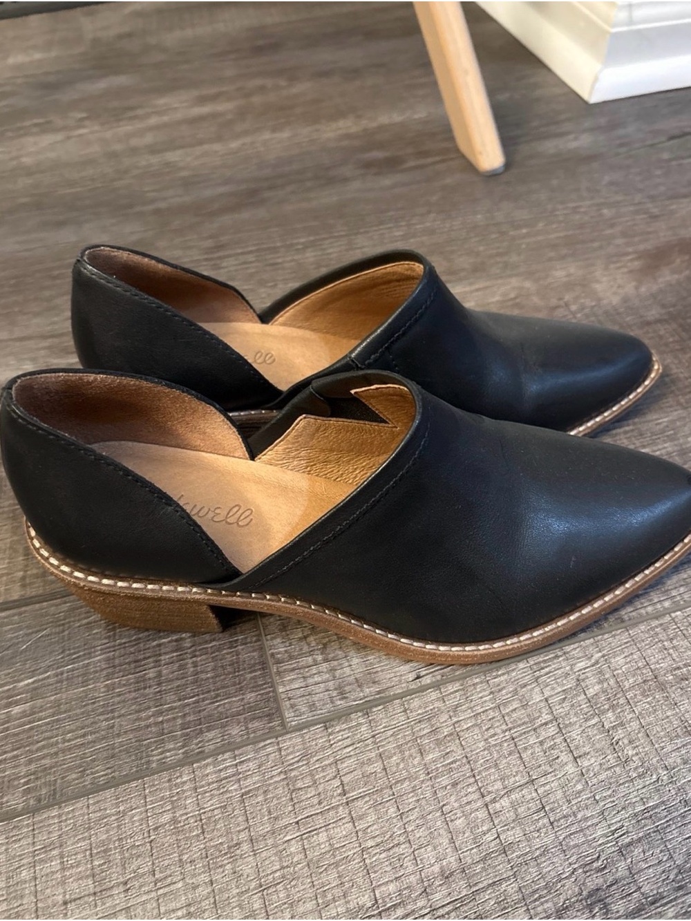 Madewell Black Low Heel Slip-On Ankle Booties